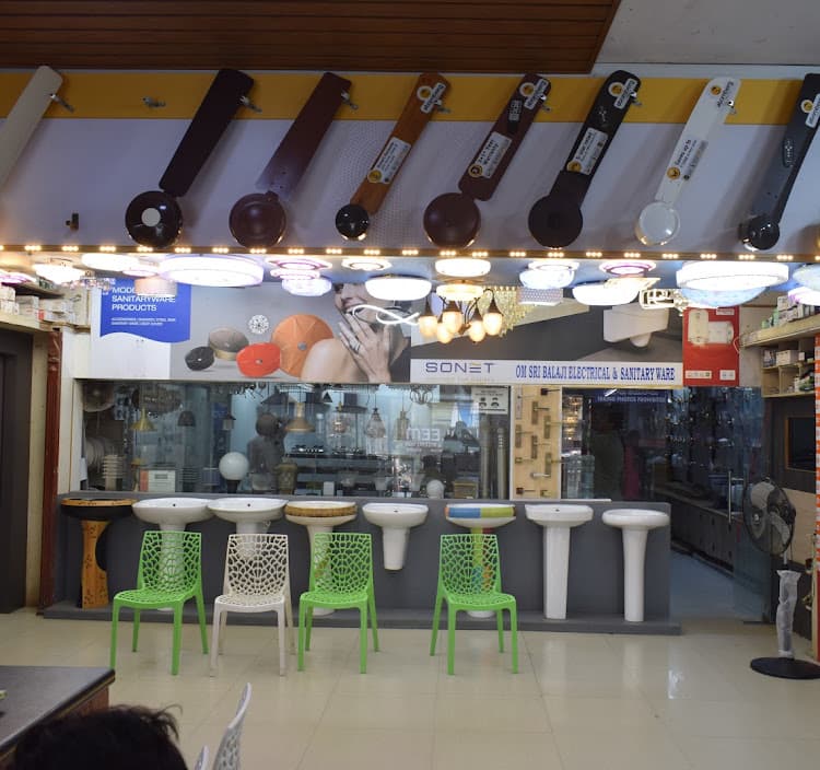 The counter and plumbing hardware inside the store